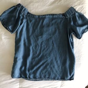 EUC Denim off-the-shoulder top